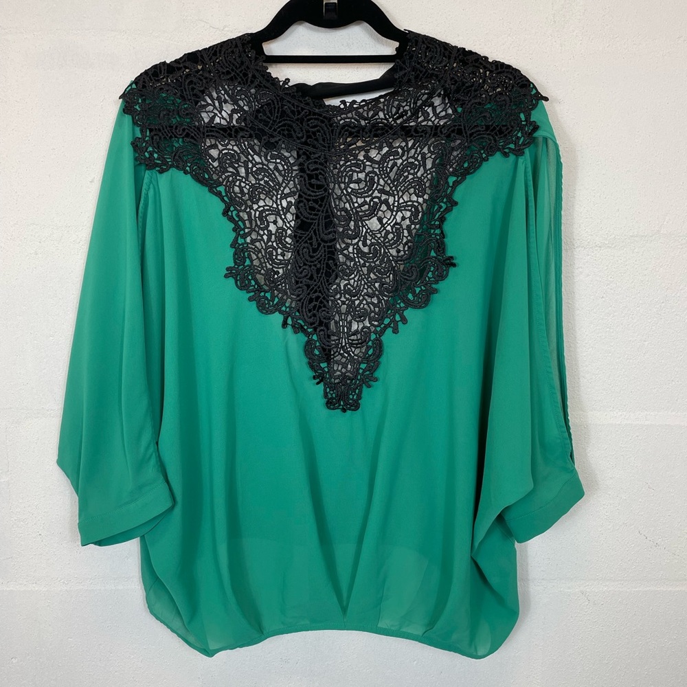 Chico Lace Criss Cross Open Back Blouse